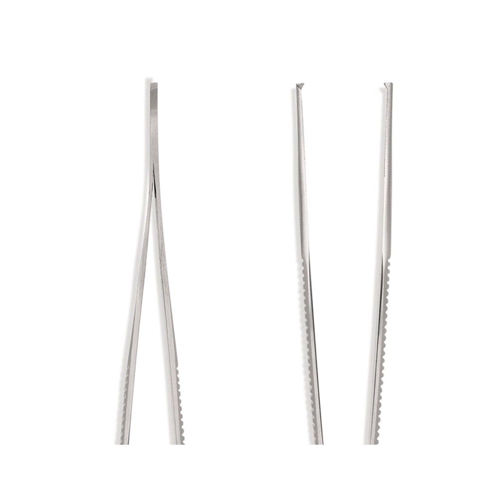 Gerade Pinzette Adson Micro von Hartmann, fein geriffelte Greifflächen, 12 cm