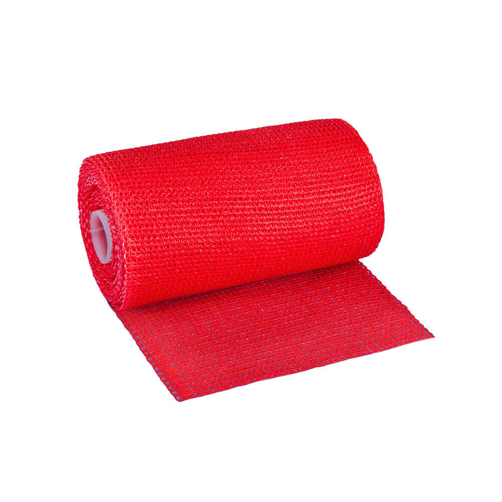 Nobalite Stützverband aus Glasfasergewebe, roter Verband aufgerollt, mit abgerundetem Rand