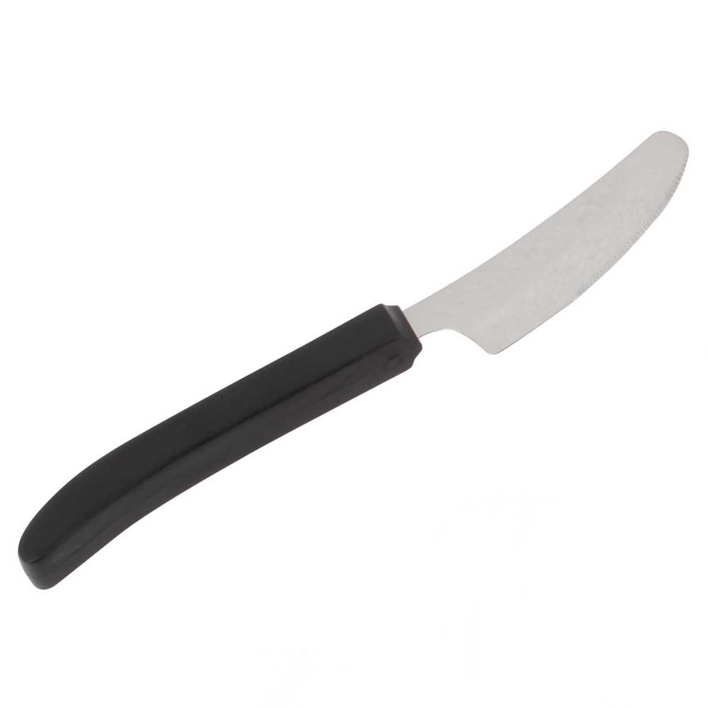Behrend Messer Select: schwarzer ergonomischer Griff, Edelstahlklinge, abgewinkelt