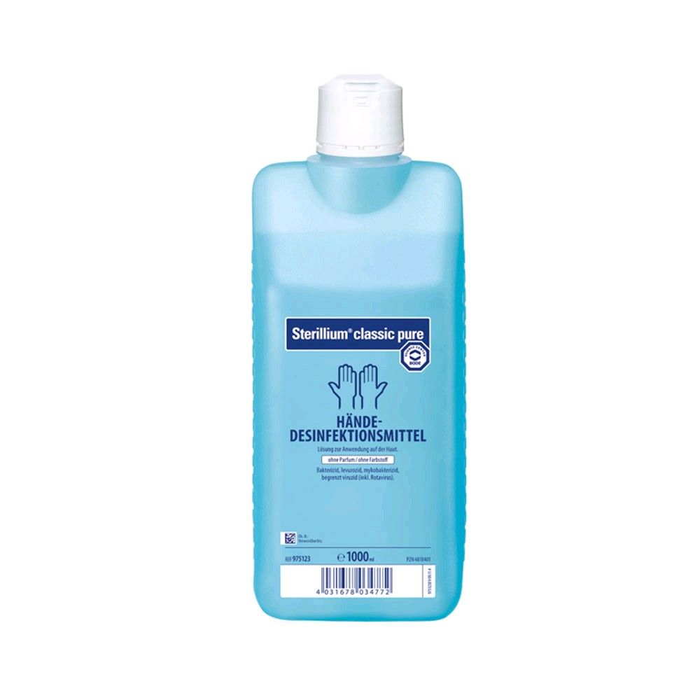 Sterillium classic pure Händedesinfektionsmittel, blaue Flasche mit Verschluss