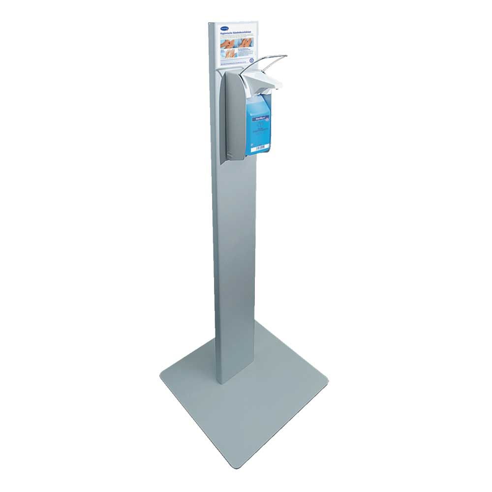 Hartmann Hygienetower aus Edelstahl mit Desinfektionsspender und Infohalterung