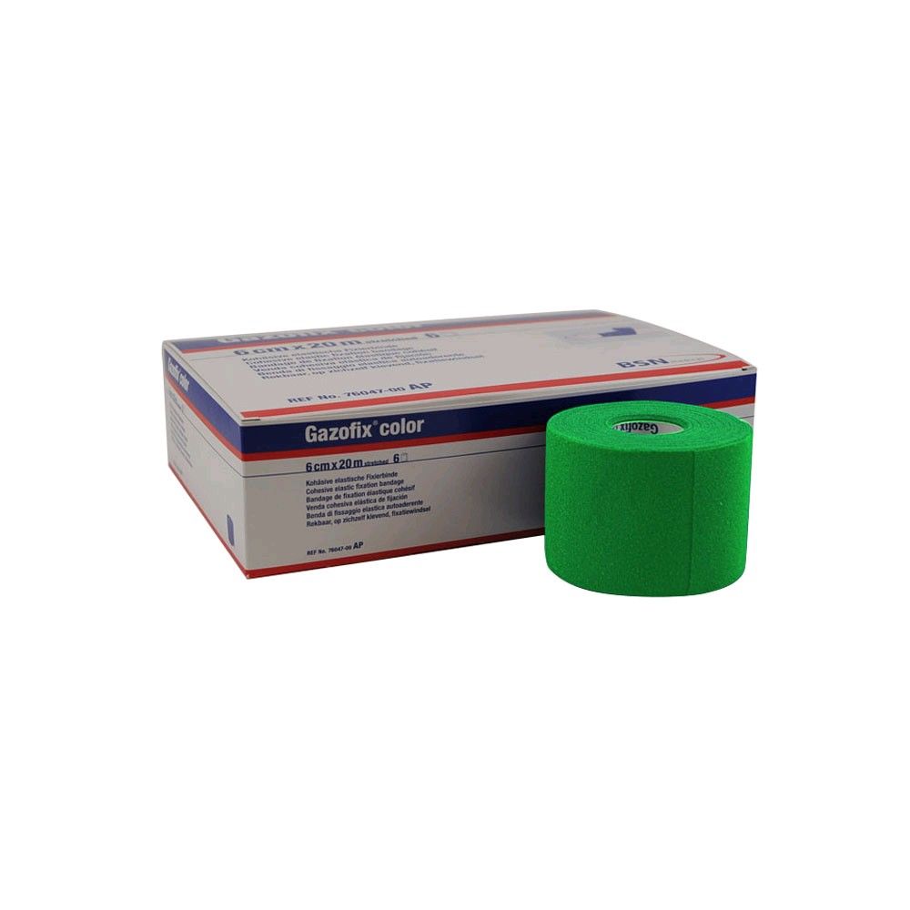 Fixierbinde-Rolle Gazofix color in Grün, mit Umverpackung
