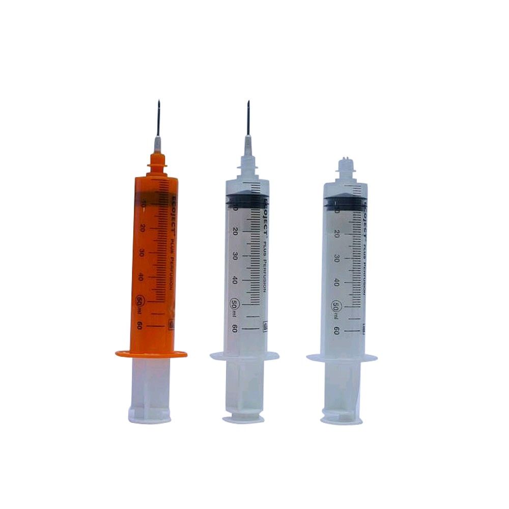Ecoject plus Perfusion-Infusionsspritzen-Set: 3 Spritzen, 50 ml, orange und transparent