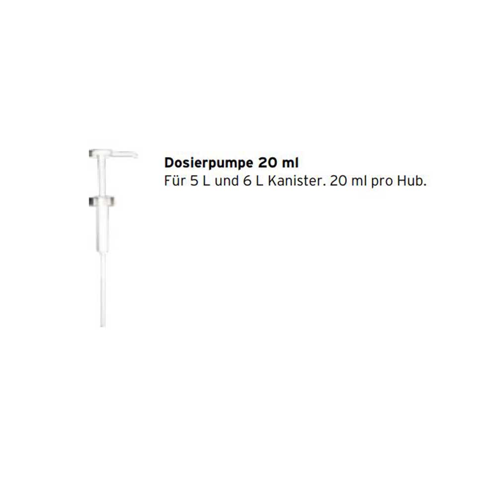 Dosierpumpe 20 ml mit langem Ansaugrohr und Pumpenkopf