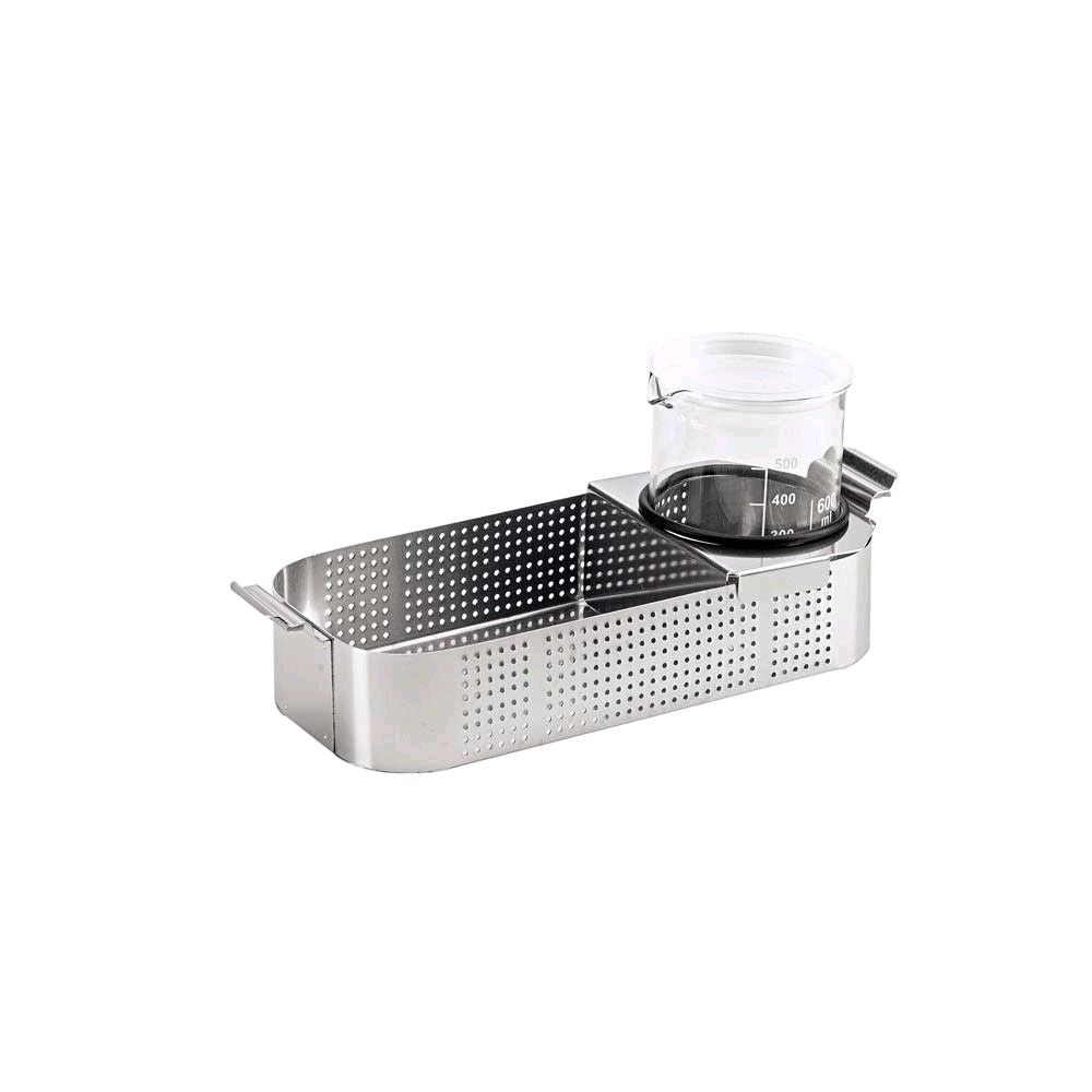 Edelstahl-Becherhalter mit gelochtem Einsatz für 600-ml Becher, inkl. Halterung