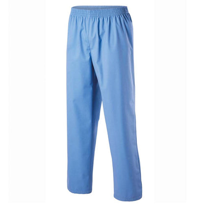Unisex-OP-Hose in Hellblau mit Gummizugbund und langem, geradem Bein