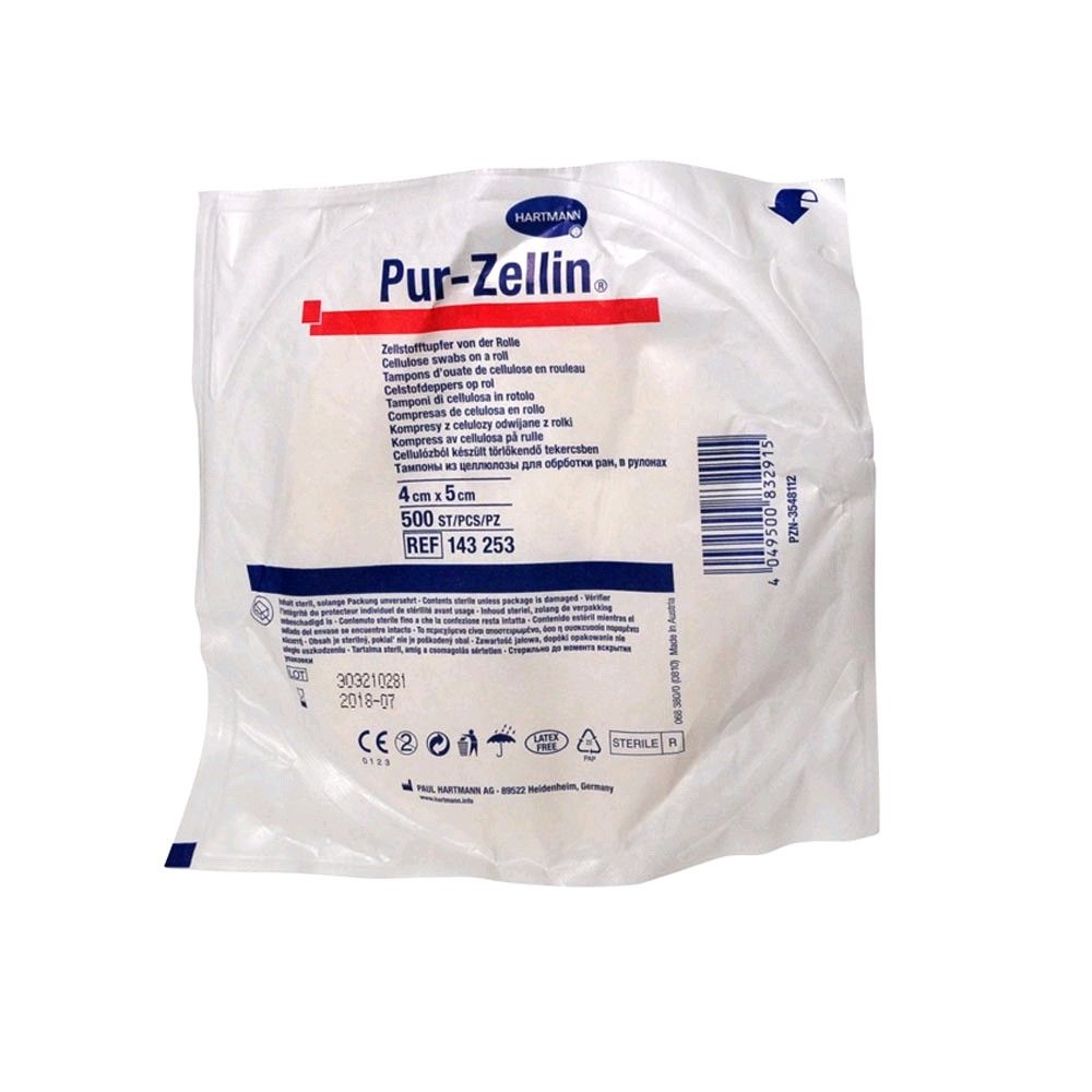Sterile Tupfer-Rolle Hartmann Pur-Zellin, 4×5 cm, Packung mit 500 Stück