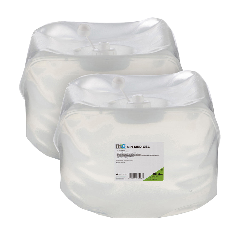 Ultraschallgel-Kontaktgel in zwei Beuteln mit Etiketten, 5/10 Liter