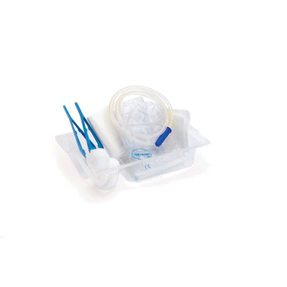 Steriles Katheter-Set mit HARTMANN-Beutel, blauen Kathetern und gewelltem Schlauch