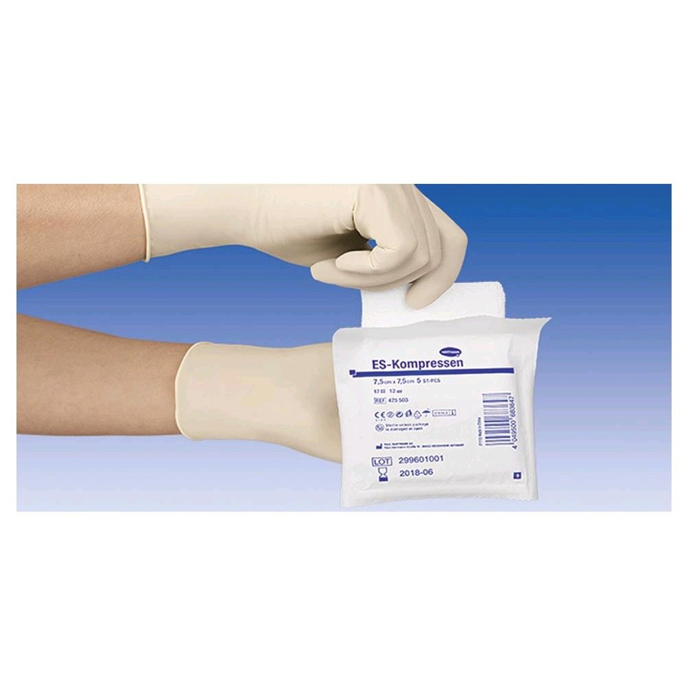 Sterile Mullkompressen ES-Kompressen Hartmann 7,5×7,5 cm, im Handschuh