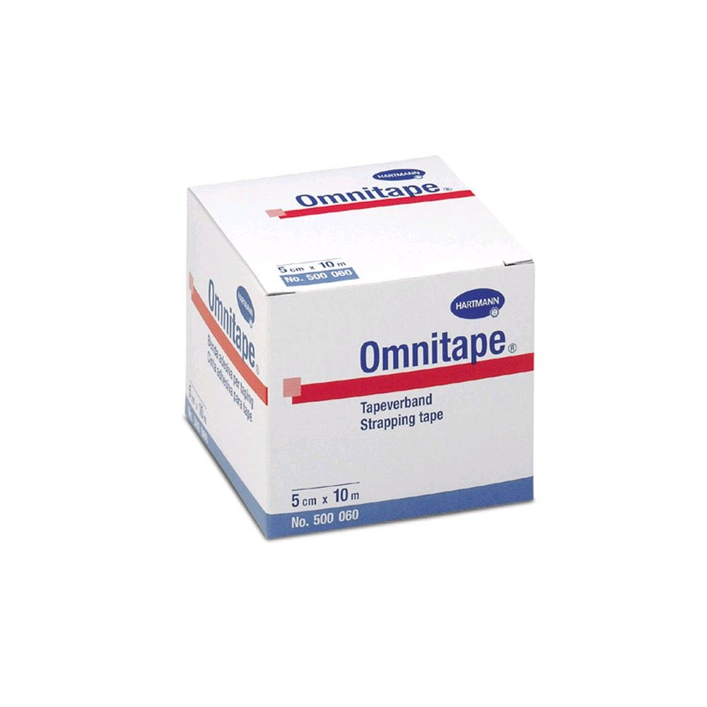 Tapeverband-Packung seitlich, weiß, 5 cm x 10 m, Hartmann Omnitape