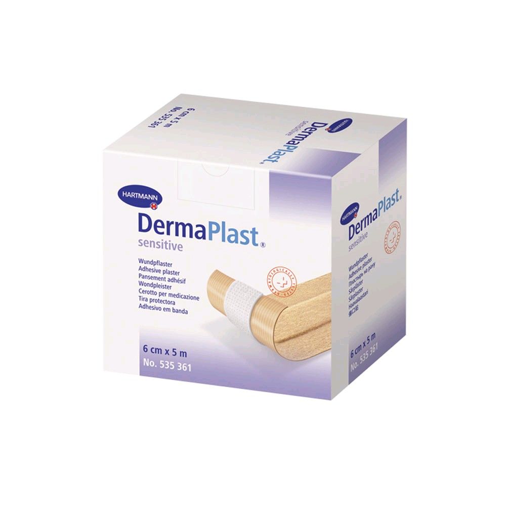 Vlies-Wundpflaster-Rolle in Verpackung, beiger Pflasterstreifen