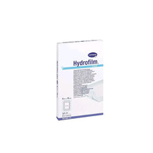 Hydrofilm PLUS Transparentverband: Packung mit blauem Schriftzug und Größenangaben