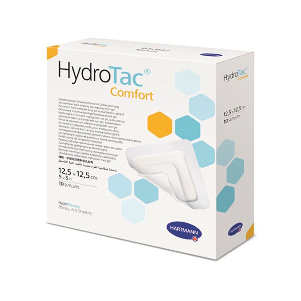HydroTac Comfort keimdichter Schaumverband in Packung, verschiedene Größen von Hartmann