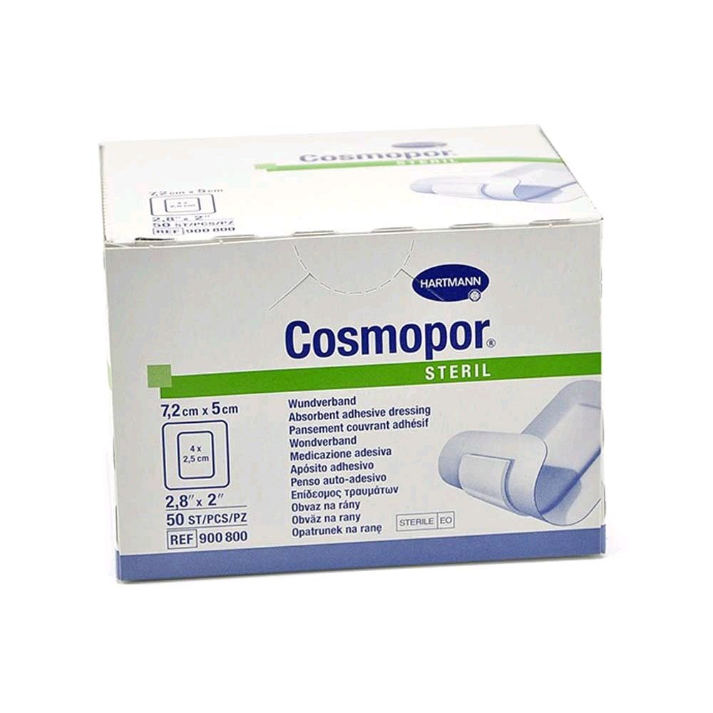 Hartmann Cosmopor steril Packung mit Wundverband-Abmessungen 7,2×5 cm