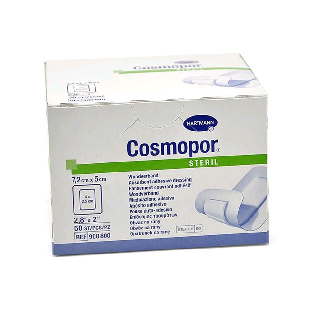 Steriler Wundverband Cosmopor von Hartmann, Größe 7,2 cm x 5 cm, Karton