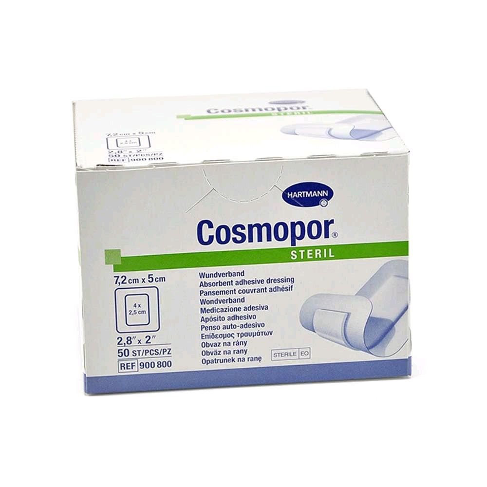 Steriler Hartmann Cosmopor Wundverband, 50 Stück pro Packung, blau-weiße Optik