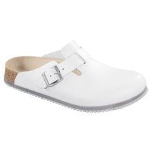 Birkenstock Boston Clog in Weiß mit verstellbarer Schnalle und Profilsohle