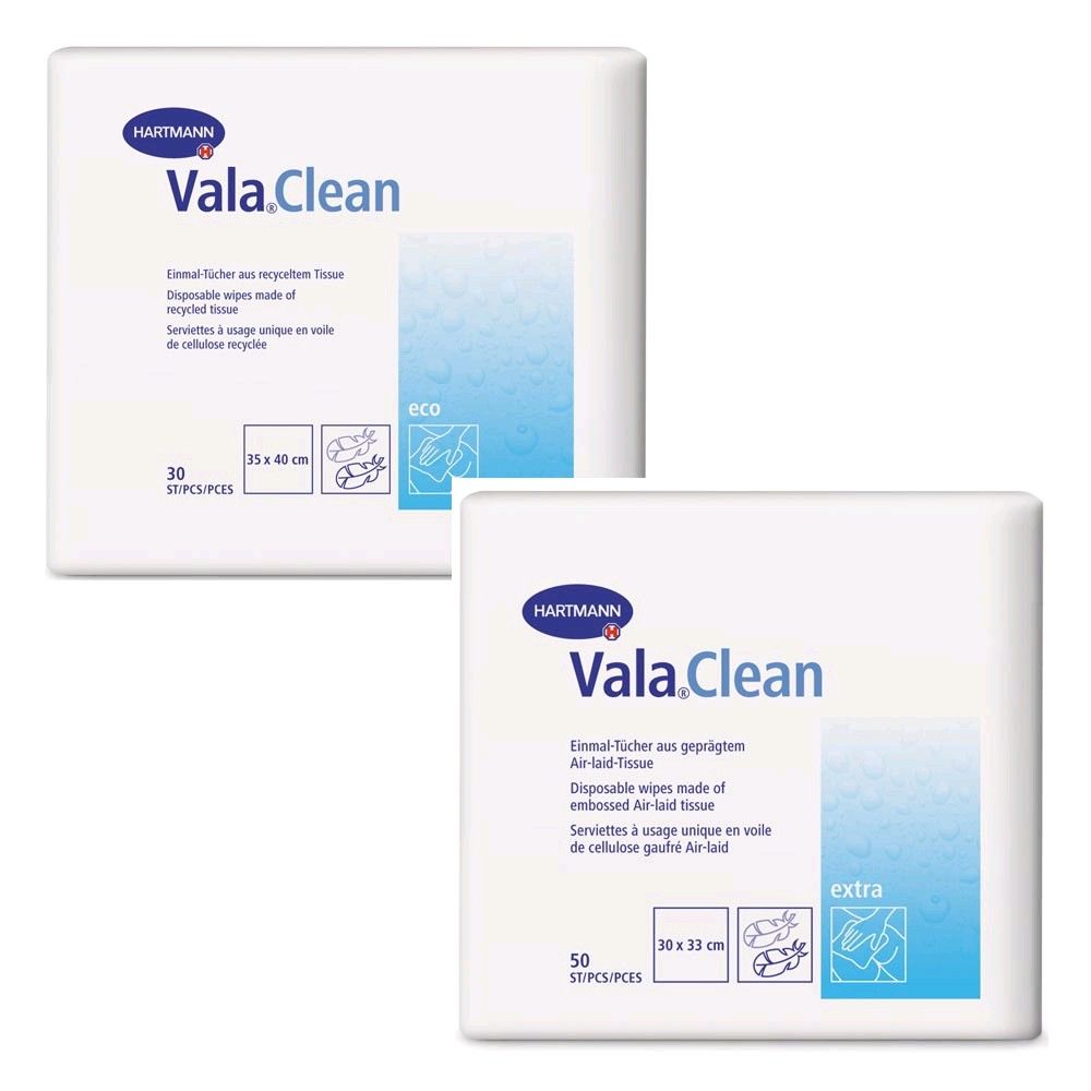Einmal-Tücher Vala®Clean eco: weiße Tücher im Pack