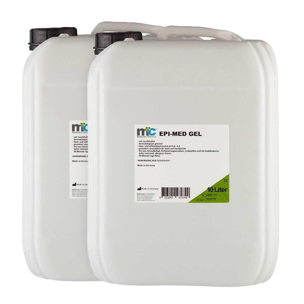 Zwei Kanister IPL-Kontaktgel, weiß, schwarzer Deckel, 10 Liter