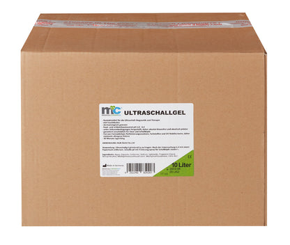Ultraschallgel, 10 Liter, Kanister in brauner Versandbox mit Etikett
