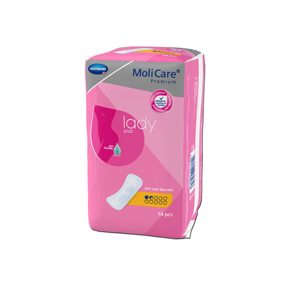 Slipeinlagen MoliCare® Premium Lady Pad, pinke Packung, Rückansicht