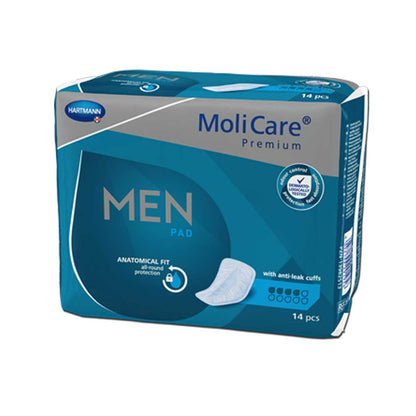 MoliCare Premium Men Pad Inkontinenzeinlagen, 14 Stück, Karton mit Detailaufdruck