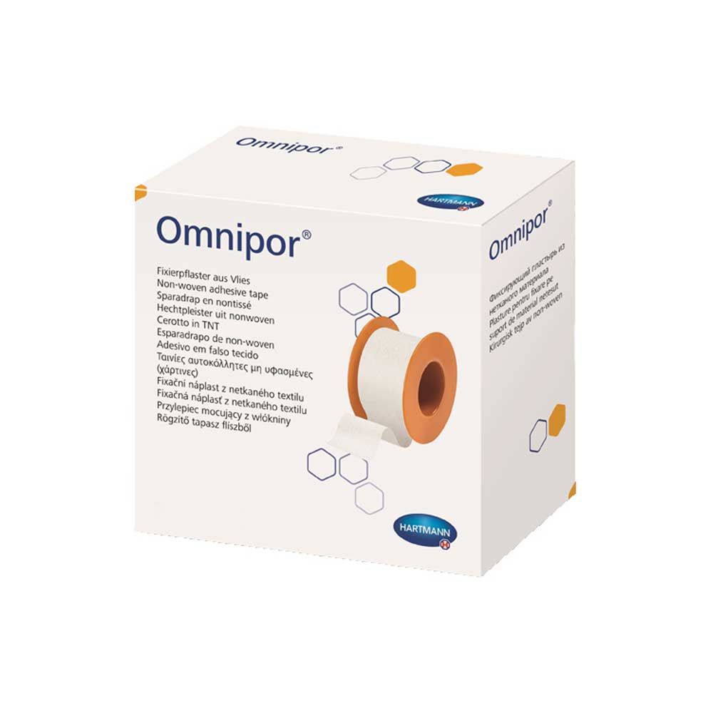 Omnipor-Verpackung mit Fixierpflaster-Rollen aus Vlies (2 Stück)