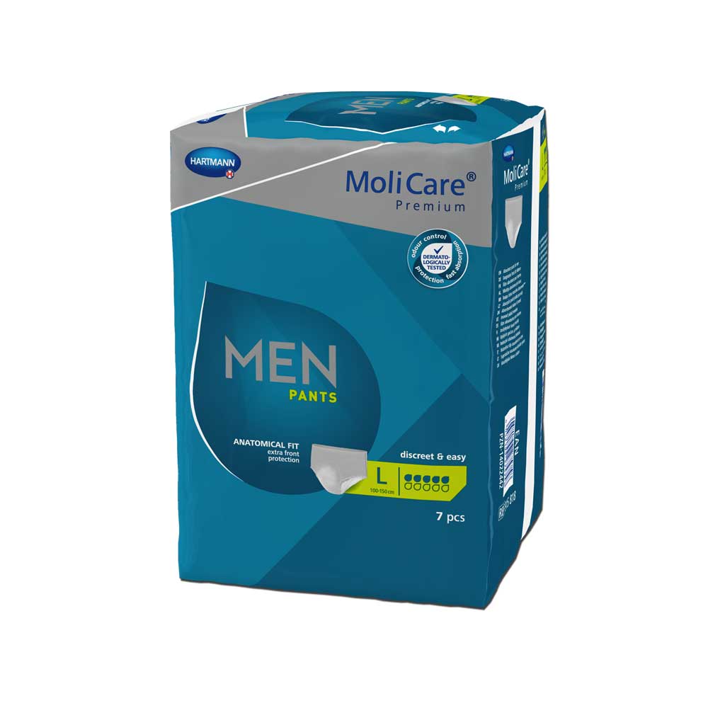 Inkontinenzslip MoliCare Premium Men Pants: Verpackung, Größe L (7 Stück)