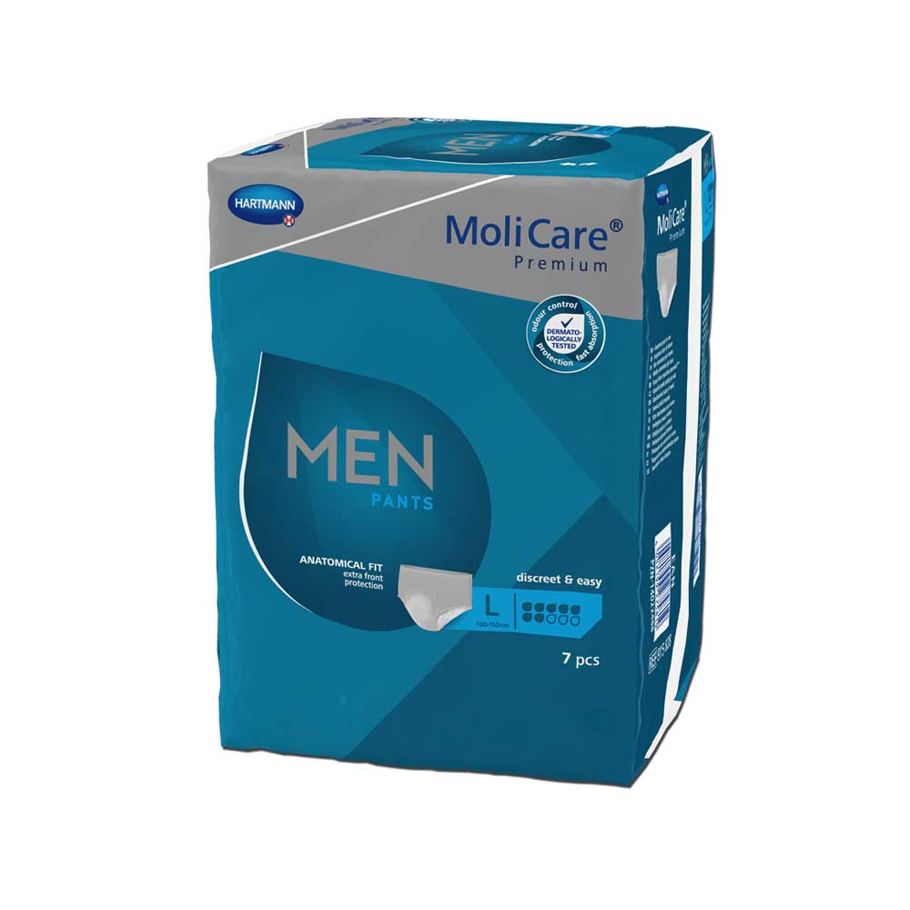 Inkontinenzslip MoliCare Premium Men Pants: Seitenansicht, Größe L (7 Stück)
