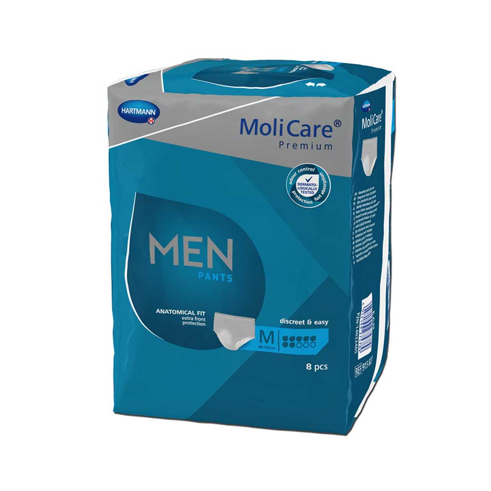 Inkontinenzslip MoliCare Premium Men Pants: Seitenansicht, Größe M (8 Stück)