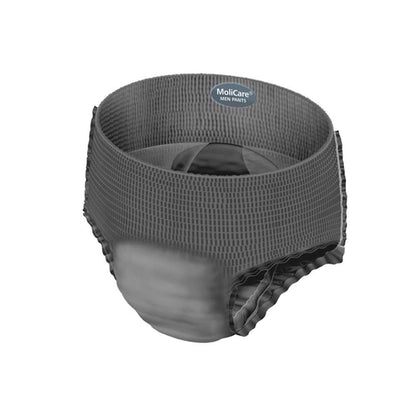 Inkontinenzslip Men Pants, gefaltet in Grau, atmungsaktive Textiloptik am Bund