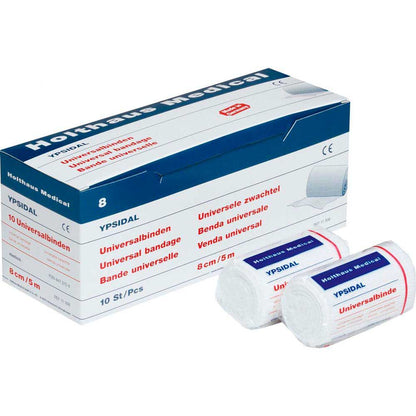 Holthaus Medical YPSIDAL Universalbinde, Schachtel mit sichtbarer Binde und zwei Rollen