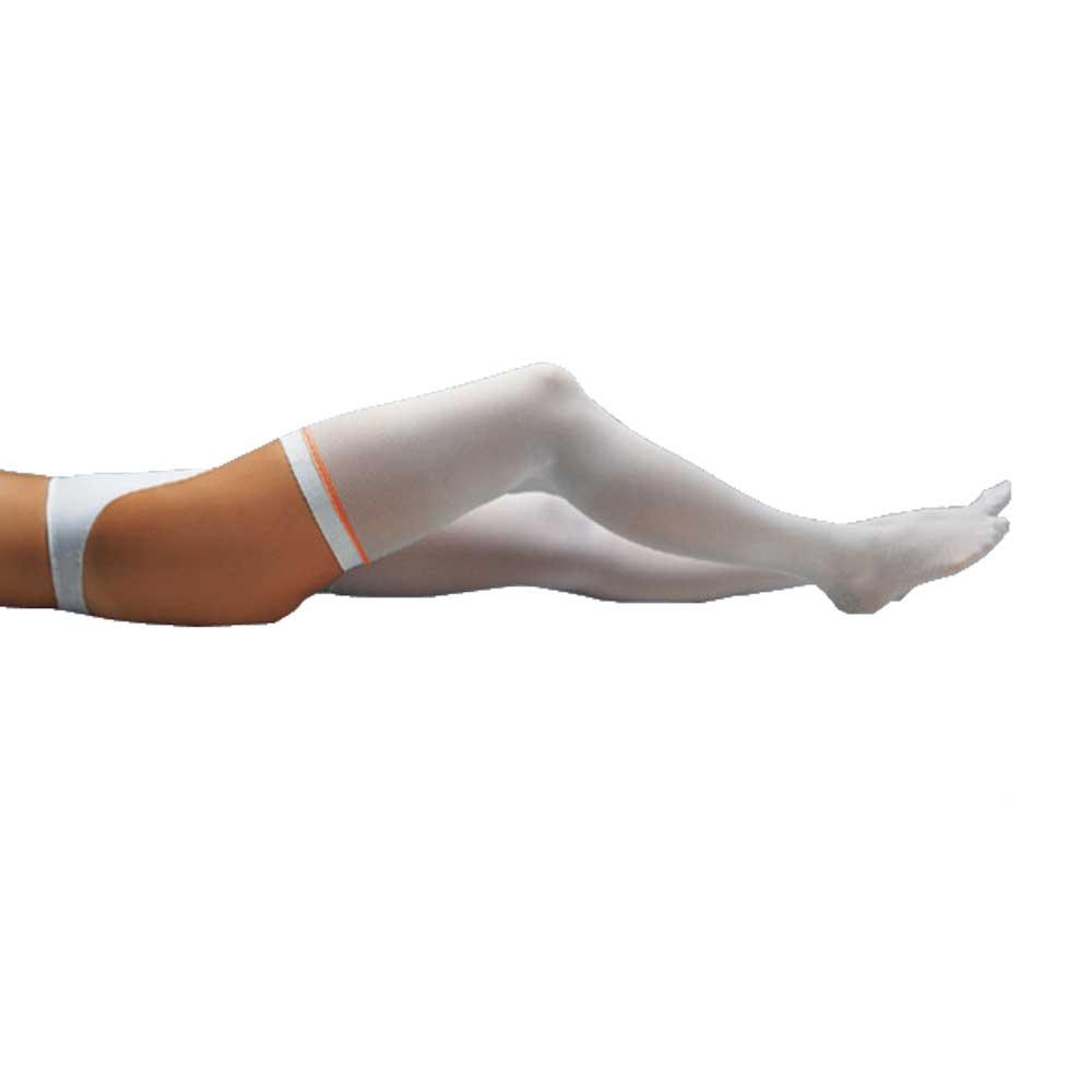 Holthaus Medical Medikur® TP-Strumpf, hellgrau, Abschlussstreifen an der Wade