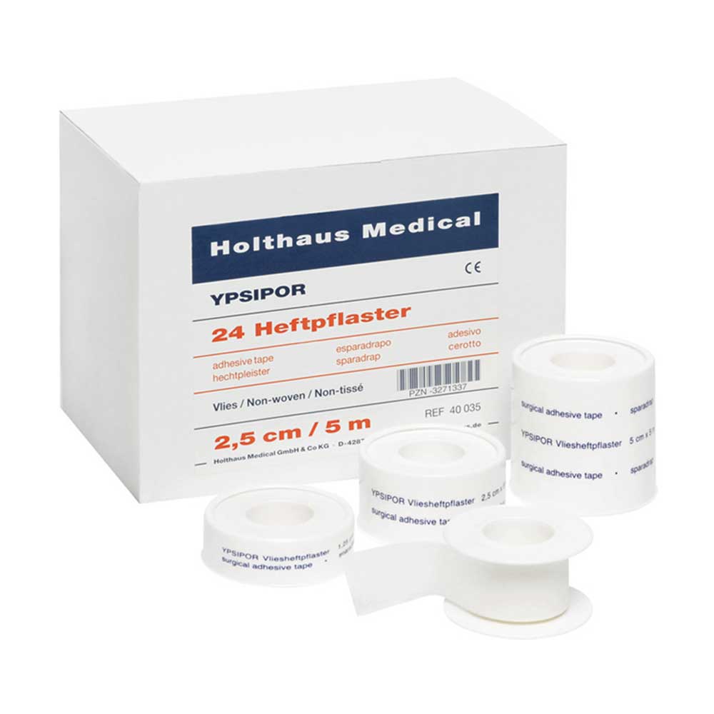 Holthaus Medical YPSIPOR Heftpflaster auf Vlies: Rollen und Packung, 24 Stück