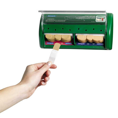 Holthaus Medical Salvequick® Pflasterspender, grün, mit herausgezogenem Pflaster aus Halter