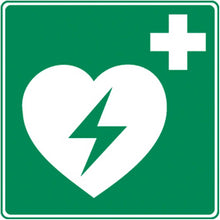 Defibrillator-Rettungsleuchte mit Herz, Blitz und Kreuz, quadratisch 20×20 cm