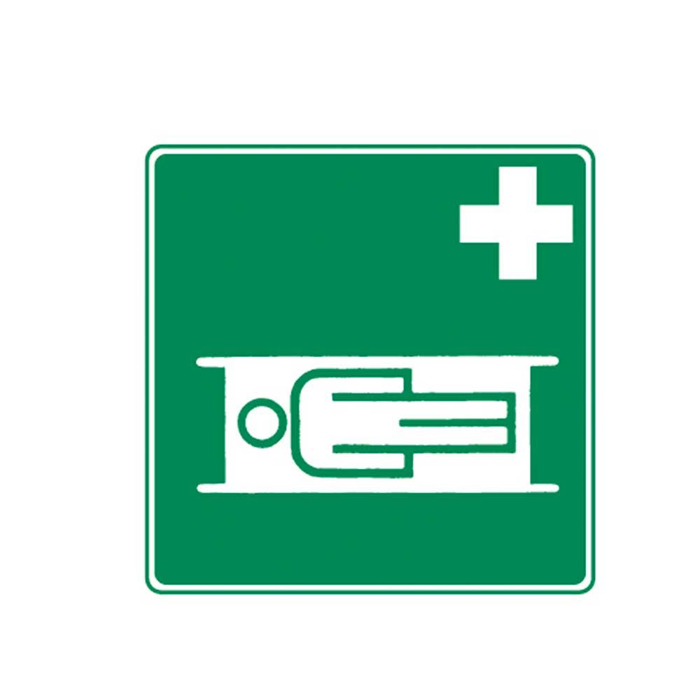 Holthaus Medical leuchtendes Rettungszeichen: Krankentrage mit Kreuz, 20×20 cm