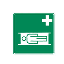 Holthaus Medical leuchtendes Rettungszeichen: Krankentrage mit Kreuz, 20×20 cm
