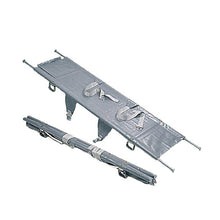 Medizinische Krankentrage aus Aluminium mit vier Gleitfüßen und Halterung (DIN 13024-N)