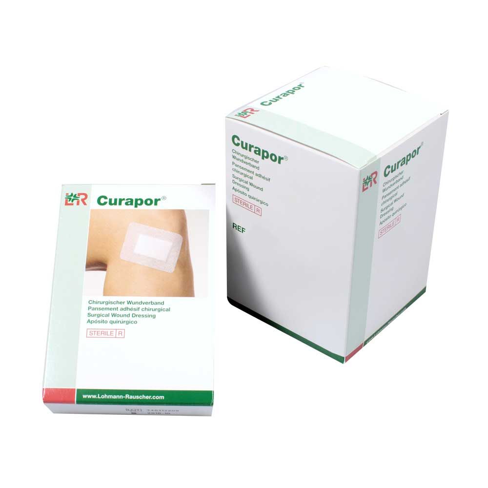 Steriler chirurgischer Wundverband Curapor® im Umkarton mit Verbandpackung