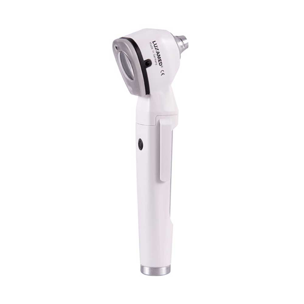 Handliches LED-Otoskop LuxaScope Auris, weiß, mit Metallkopf