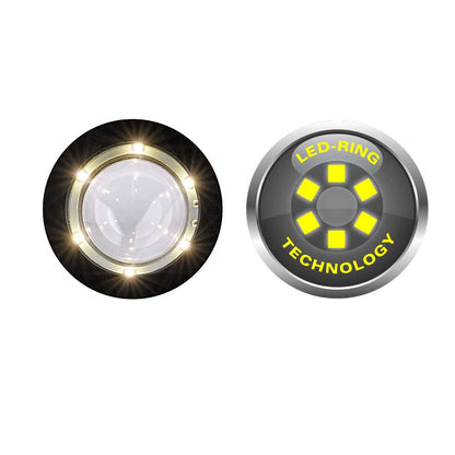 Dermatoskop-Linse mit leuchtendem LED-Ring, Rundansicht
