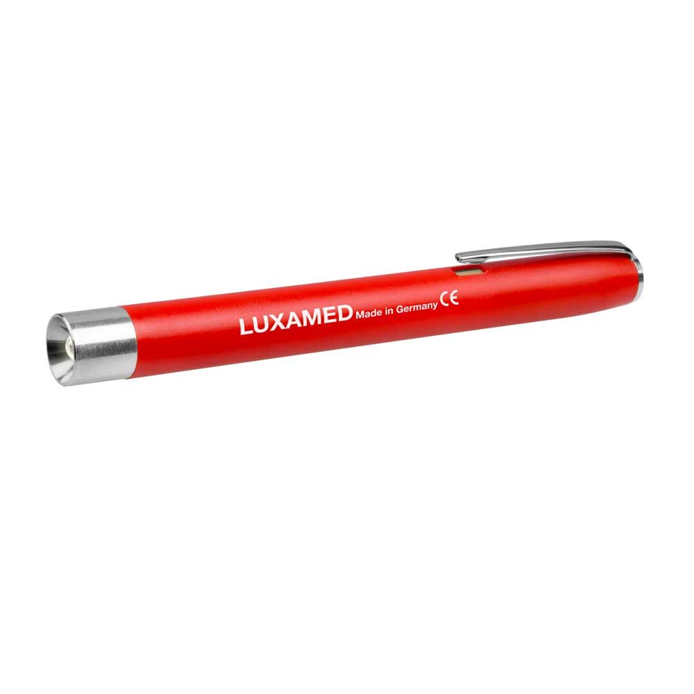 LED-Diagnostikleuchte in Rot mit Metallspitze und Clip, zylindrisches ABS-Gehäuse