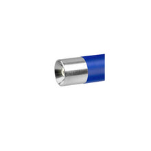 Ersatz-Glühlampe mit Metallfassung und blauem Schutzring, zylindrisch