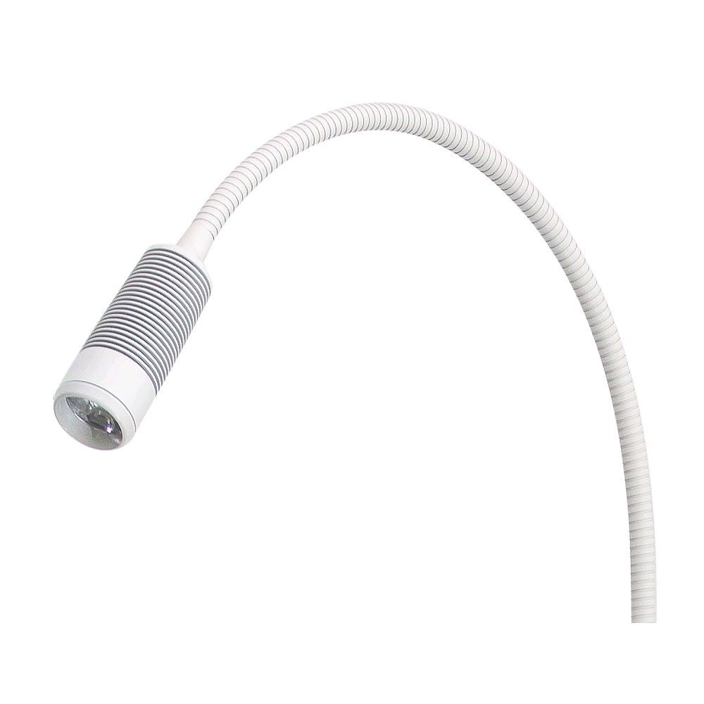LED-Untersuchungsleuchte mit gebogenem Schwanenhals und kompakter Lichtspitze