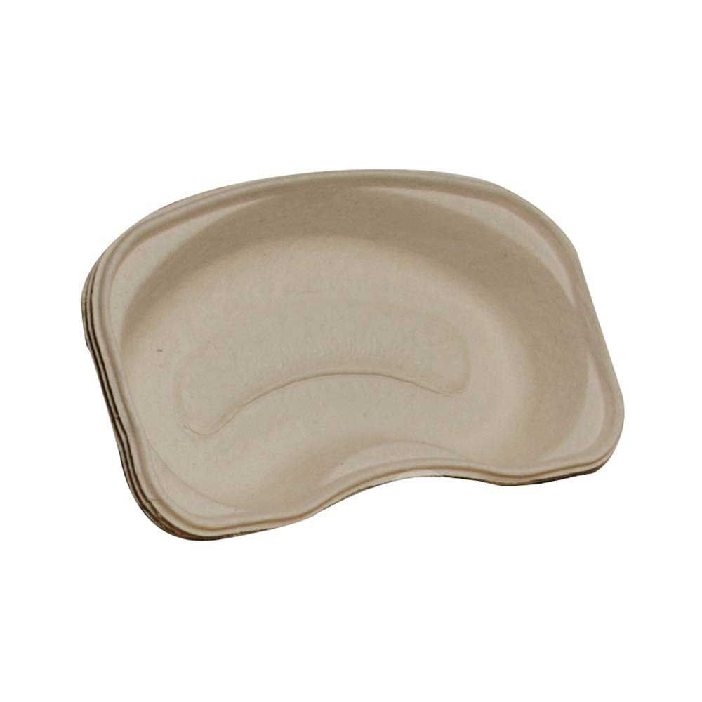 Einweg-Nierenschale aus Pappe, beigefarbene Bowl mit abgerundeten Kanten