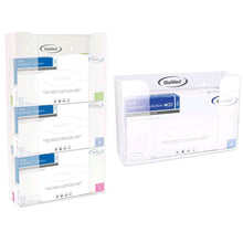 Transparenter Acryl-Handschuhspender für 3 Handschuhboxen, Vorderseite mit Grifföffnungen