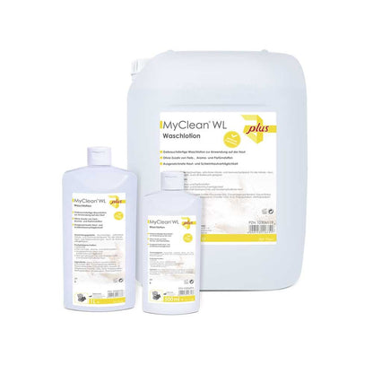 Seifenfreie Waschlotion in Kanister und Flasche, MaiMed MyClean® WL plus