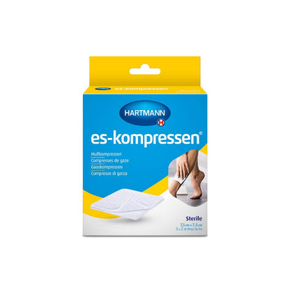 Sterile Mullkompressen im Karton, HARTMANN es-kompressen, 5×2/10×10 cm